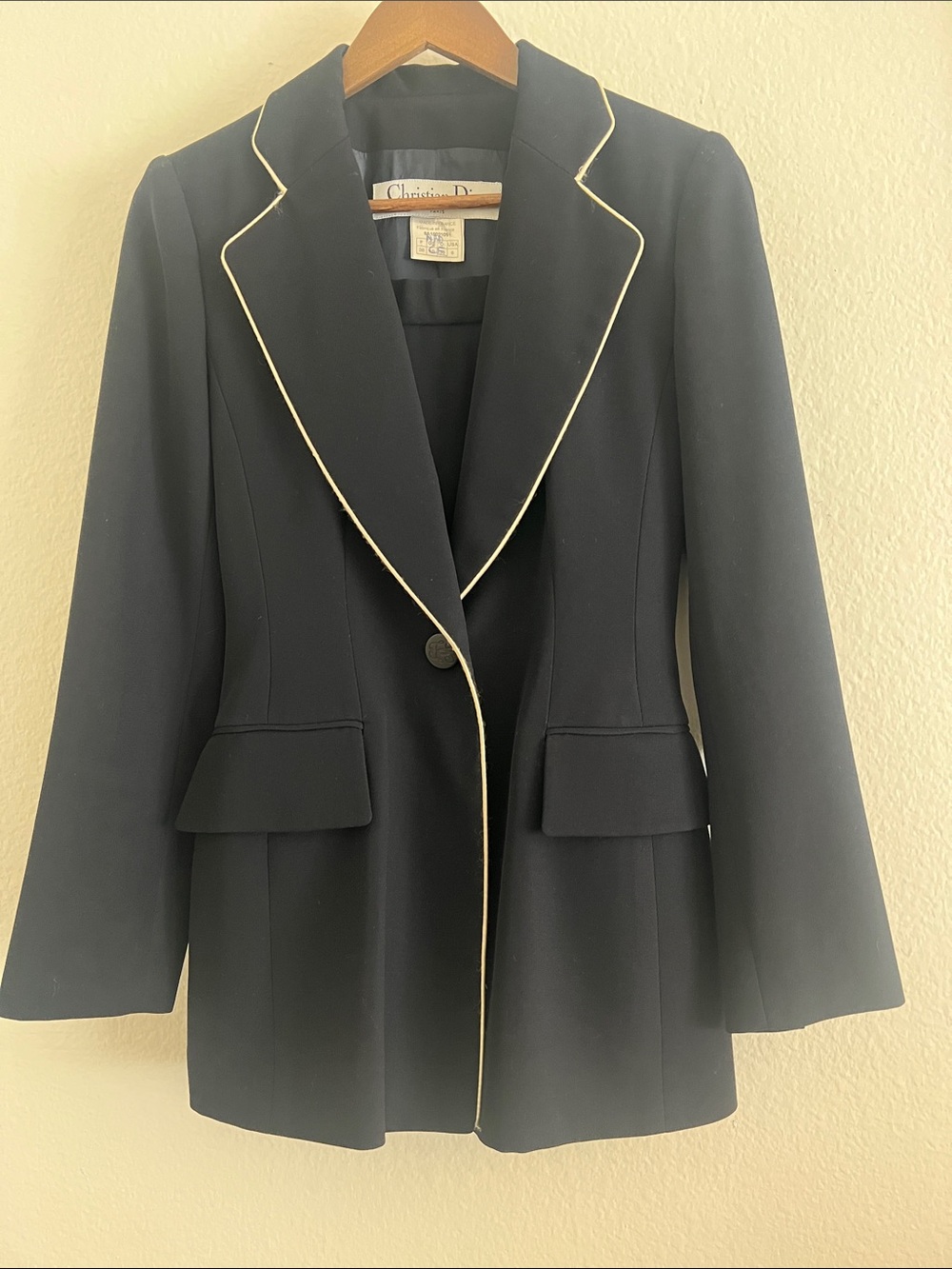 Vintage Christian Dior Boutique Paris Navy Suit